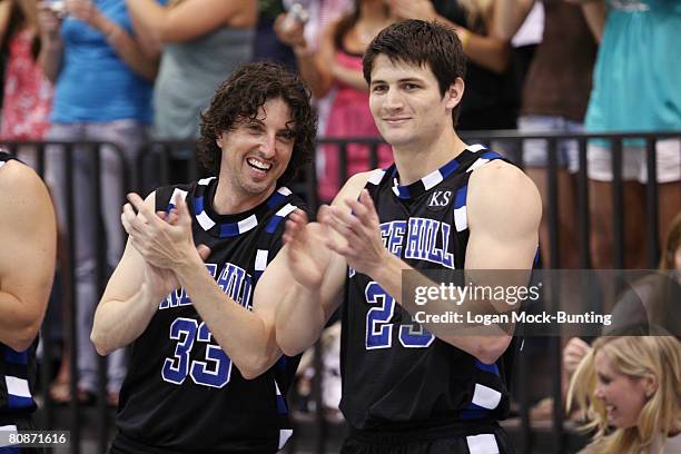 Actors James Lafferty and Mark Schwahn during the 5th Annual James Lafferty/One Tree Hill Charity Basketball Game on the campus of Cape Fear...