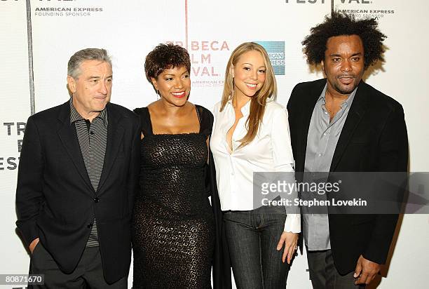 Tribeca Film Festival co-founder Robert De Niro, Grace Hightower, singer/actress Mariah Carey and director Lee Daniels attend the premiere of...