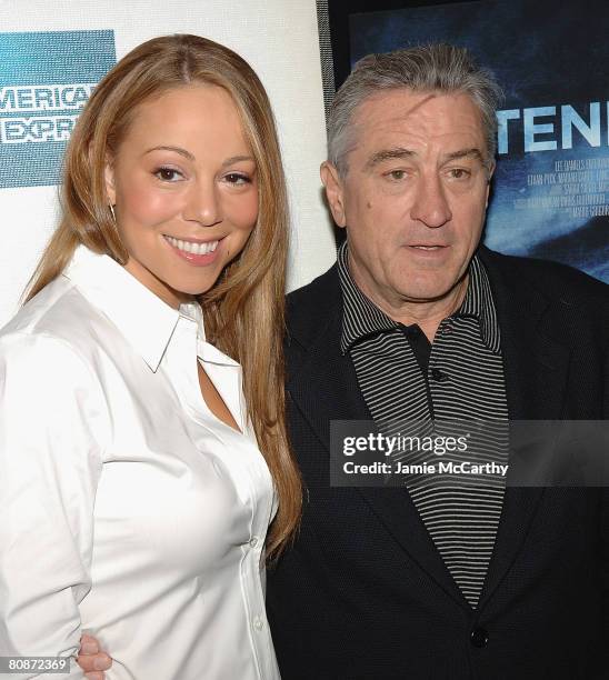 Singer/actress Mariah Carey and Tribeca Film Festival co-founder Robert De Niro attend the 7th Annual Tribeca Film Festival - "Tennessee" Premiere at...