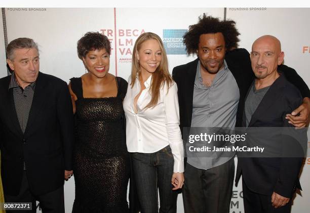 Tribeca Film Festival co-founder Robert De Niro, Grace Hightower, singer/actress Mariah Carey, director Lee Daniels and Actor Sir Ben Kingsley attend...