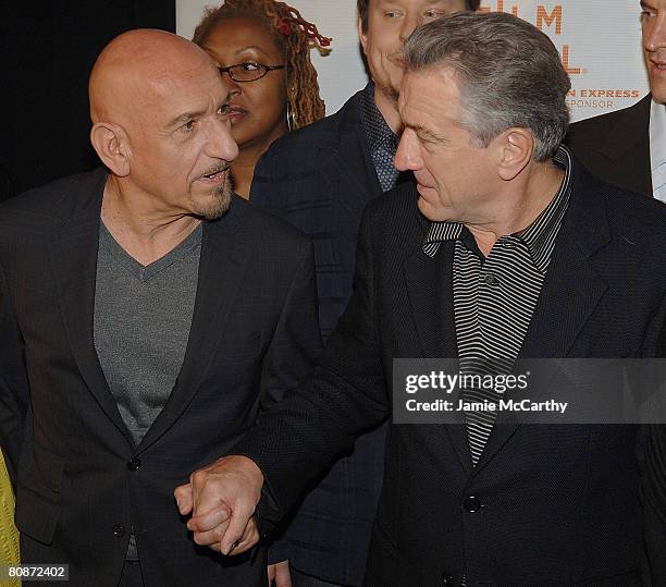 Actor Sir Ben Kingsley and Tribeca Film Festival co-founder Robert De Niro attend the 7th Annual Tribeca Film Festival - "Tennessee" Premiere at the...