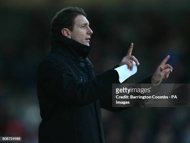 Scunthorpe United's manager Ian Barraclough during the FA Cup Third round match at Glanford Park, Scunthorpe.