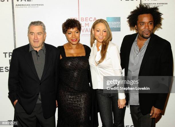 Tribeca Film Festival co-founder Robert De Niro, Grace Hightower, singer/actress Mariah Carey and producer Lee Daniels attends the premiere of...