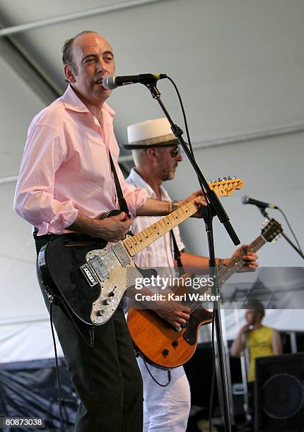 Carbon/Silicon musicians Mick Jones and Tony James perform during day 2 of the Coachella Valley Music And Arts Festival held at the Empire Polo Field...