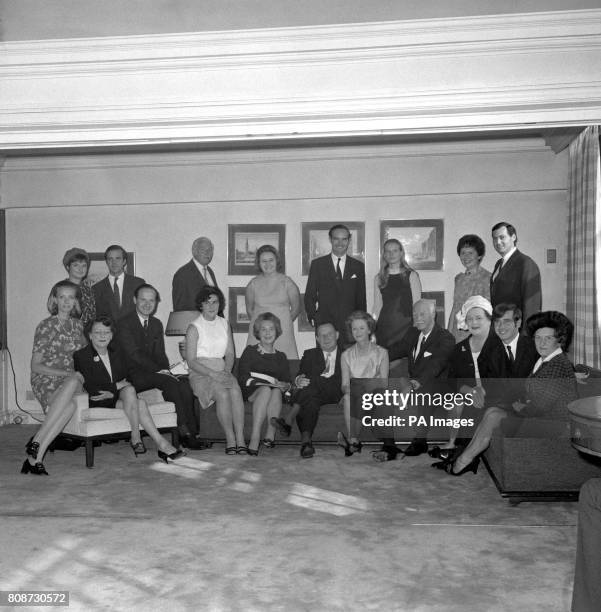 Sir William Carr, the News of the World Chairman, and members of his family who are fighting against the take-over bid for the News of the World by...