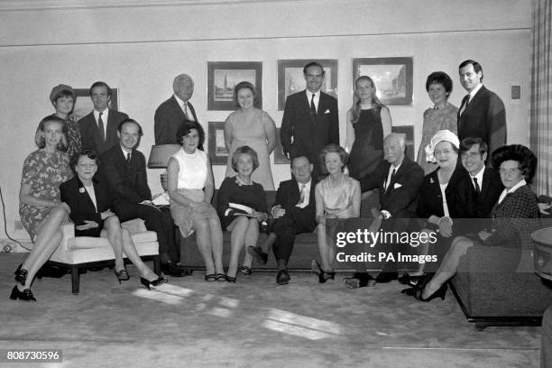 Sir William Carr, the News of the World Chairman, and members of his family who are fighting against the take-over bid for the News of the World by...