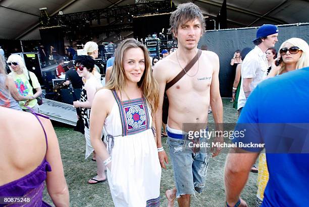 Actress Alicia Silverstone with fiance Christopher Jarecki during day 2 of the Coachella Valley Music and Arts Festival at the Empire Polo Field on...