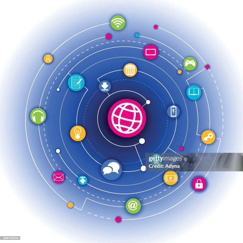 Digital Connection High-Res Vector Graphic - Getty Images