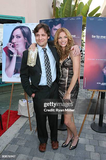 Castmembers actors Nick Wechsler and Ellen Hollman pose during the 2008 Newport Beach Film Festival Premiere of "Lie to Me" held at the Lido Theater...