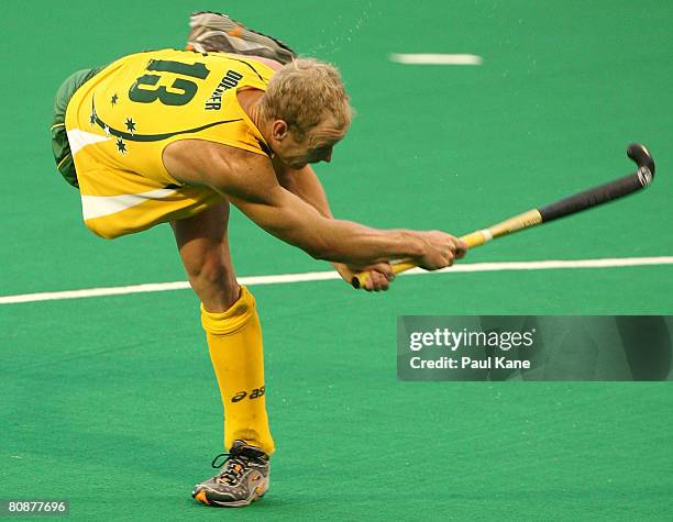 Luke Doerner of the Kookaburras in action during the 2008 Men's Four Nations Tournament Final match between the Australian Kookaburras and Korea at...