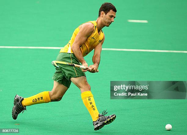 Jamie Dwyer of the Kookaburras in action during the 2008 Men's Four Nations Tournament Final match between the Australian Kookaburras and Korea at...