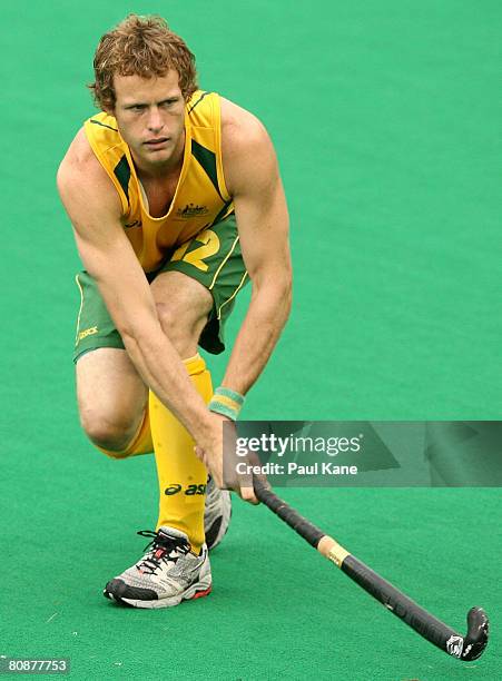 David Guest of the Kookaburras in action during the 2008 Men's Four Nations Tournament Final match between the Australian Kookaburras and Korea at...