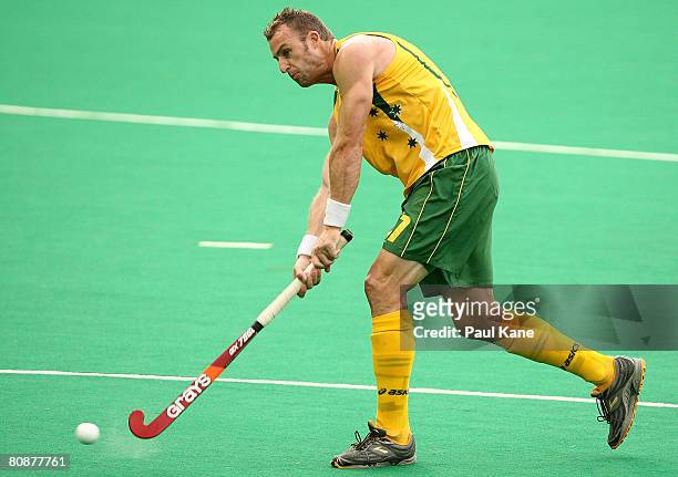 Andrew Smith of the Kookaburras in action during the 2008 Men's Four Nations Tournament Final match between the Australian Kookaburras and Korea at...