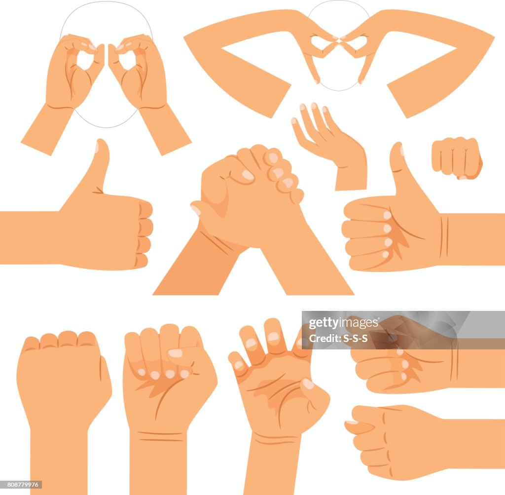 Comically Hand Funny Hand Gestures Set High-Res Vector Graphic - Getty Images