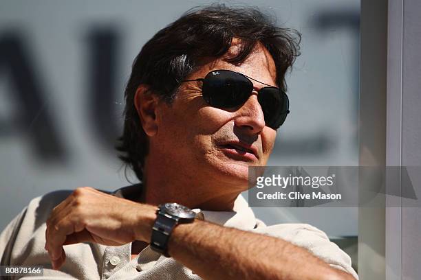 Former F1 World Champion Nelson Piquet of Brazil is seen in the paddock before the Spanish Formula One Grand Prix at the Circuit de Catalunya on...