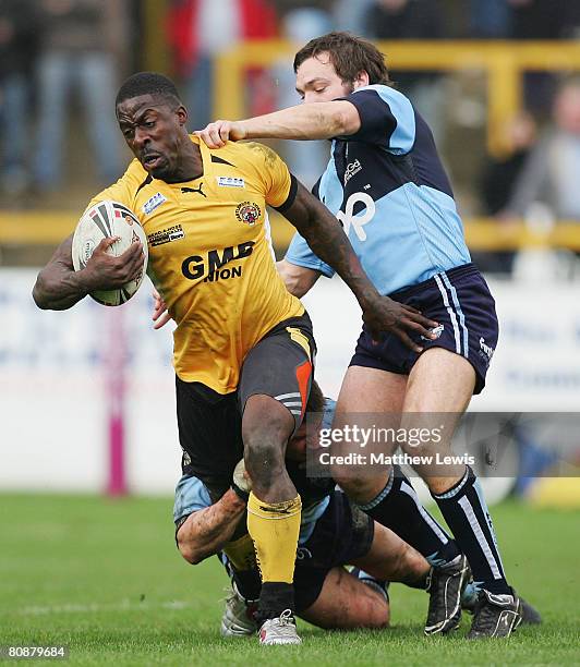 Dwain Chambers of Castleford Reserves makes his debut during the match between Castleford Tigers Reserves and York City Knights at the Jungle on...