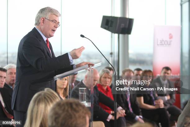 Irish Labour Party Leader Eamon Gilmore launches the party's general election campaign at the Gravity Bar in the Guinness Storehouse, Dublin.