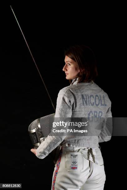 British Fencer Chrystall Nicoll during a photocall at Brentwood School in Essex.