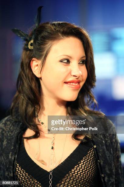 Chloe Lattanzi, daughter of Olivia Newton-John, backstage during the live taping of "Rock the Cradle" on April 24, 2008 at CBS Studio Center in...