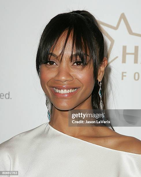 Actress Zoe Saldana attends the 19th Annual GLAAD Media Awards at the Kodak Theater April 26, 2008 in Hollywood, California.