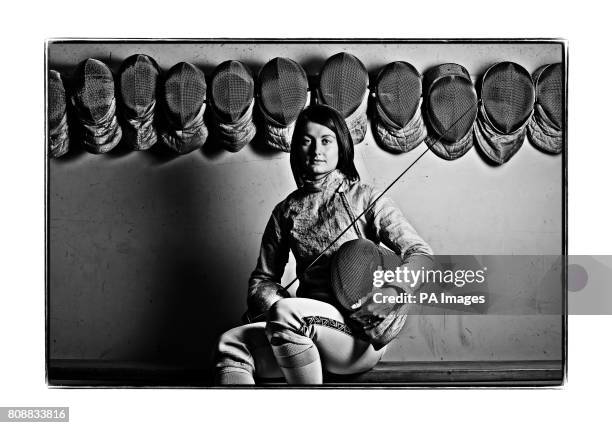 British Fencer Chrystall Nicoll during a photocall at Brentwood School in Essex.