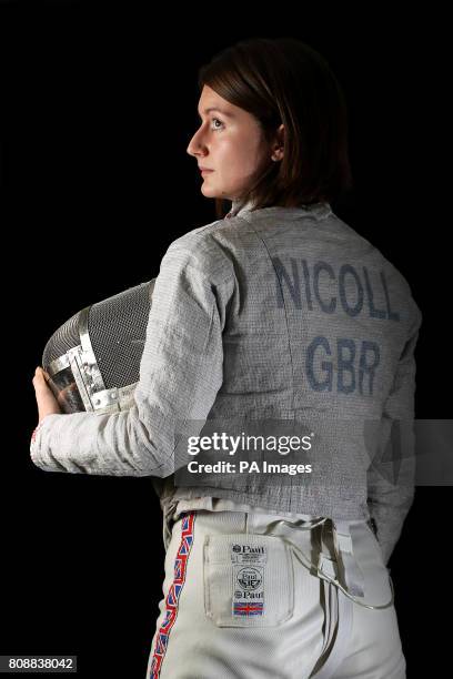 British Fencer Chrystall Nicoll during a photocall at Brentwood School in Essex.