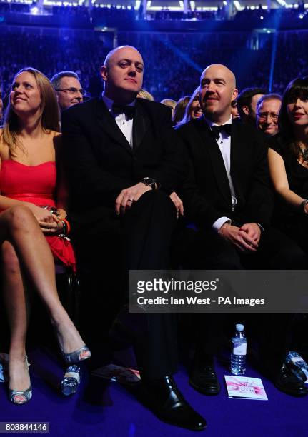 Dara O'Briain and Andy Parsons during the 2011 National Television Awards at the O2 Arena, London.