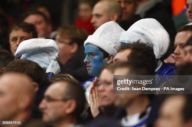 Ipswich Town fans in fancy dress in the stands