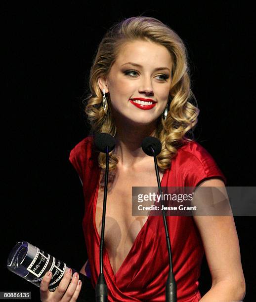 Actress Amber Heard on stage at Hollywood Life Magazine?s 10th Annual Young Hollywood Awards at the Avalon on April 27, 2008 in Los Angeles,...