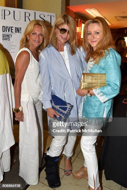 Deborah Serb, Marcy Warren and Caroline Berthet attend The Hamptons Premiere of "Blind" - Arrivals at UA Southampton Cinemas on July 2, 2017 in...