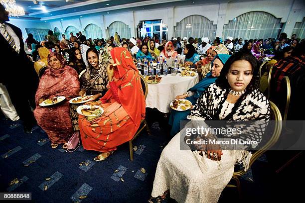 Guests at the wedding of Samah AbdelMalik Elberier, from one of the richest Sudanese families, the Abdelmalik, and Ahmed Abdallah AlHaj Musa at the...