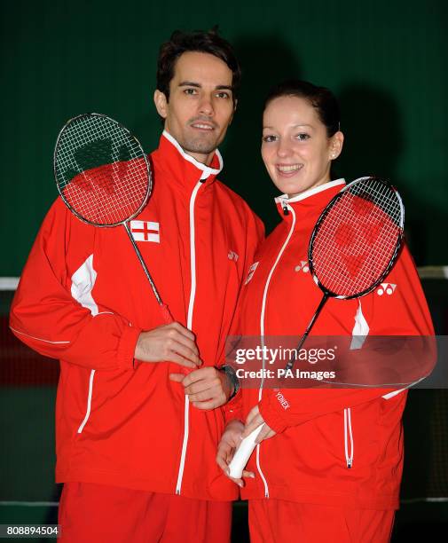 England's Mixed Doubles partnership, Nathan Robertson and Jenny Wallwork during a photocall at the National Badminton Centre, Milton Keynes.