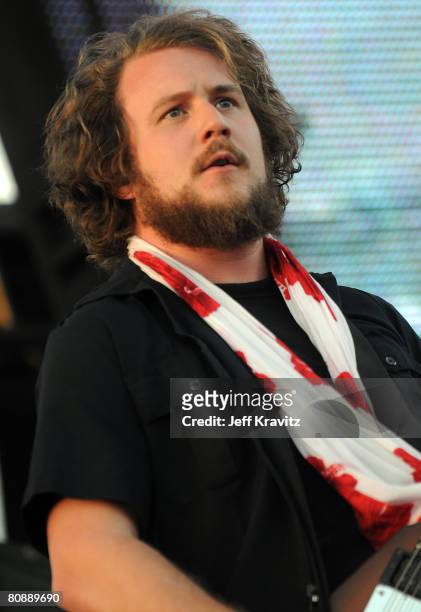 Musician Jim James of My Morning Jacket performs during day 3 of the Coachella Valley Music and Arts Festival held at the Empire Polo Field on April...