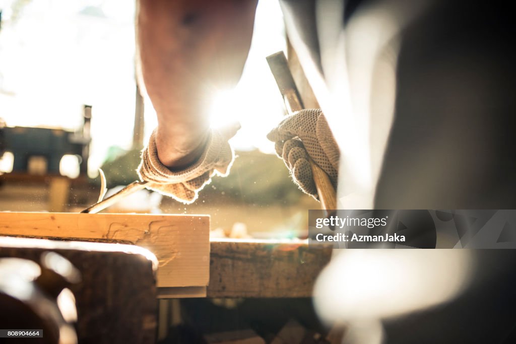 Carving wood