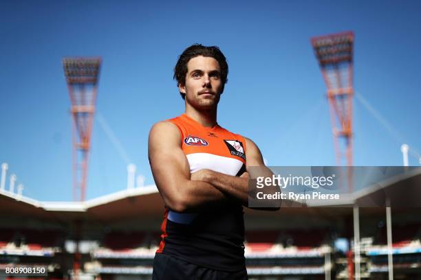 Josh Kelly of the Giants poses during a Greater Western Sydney Giants AFL portrait session at Spotless Stadium on July 5, 2017 in Sydney, Australia.