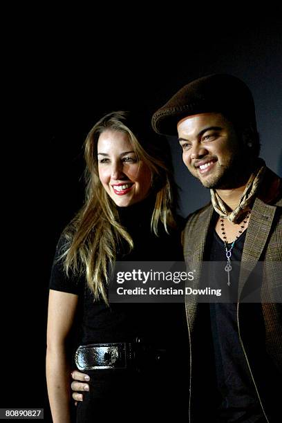 Julie Egan and partner Guy Sebastian arrive on the red carpet at the MAC Cosmetics Gold Fever Party on the first day of the Rosemount Australian...