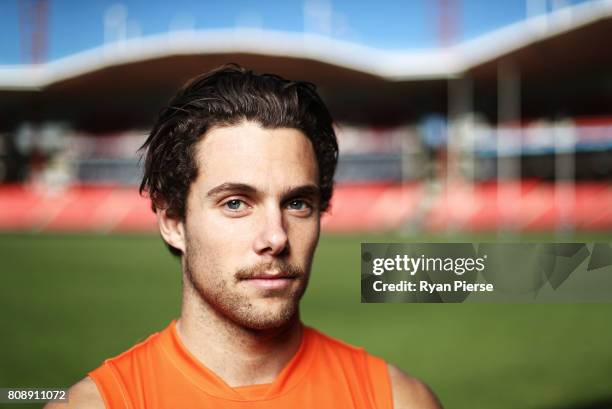 Josh Kelly of the Giants poses during a Greater Western Sydney Giants AFL portrait session at Spotless Stadium on July 5, 2017 in Sydney, Australia.