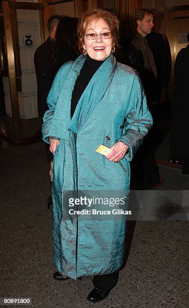 Actress Marj Dusay during opening night for The Revival of "The Country Girl" on Broadway at The Bernard Jacobs Theater on April 27, 2008 in New York...
