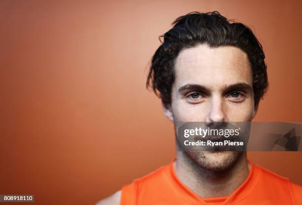 Josh Kelly of the Giants poses during a Greater Western Sydney Giants AFL portrait session at Spotless Stadium on July 5, 2017 in Sydney, Australia.