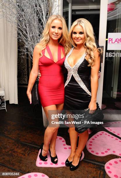 'Mieke' and Annie Cooper at the Playgirl Magazine launch party at the Blanca Bar, London.