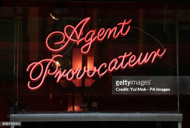 An Agent Provocateur store in Soho, central London. The lingerie company was acquired by multinational private equity and venture capital company 3i...