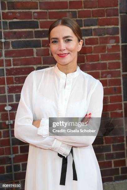 Kamilla Baar wearing a dress by Marc Cain the Marc Cain Fashion Show Spring/Summer 2018 at ewerk on July 4, 2017 in Berlin, Germany.