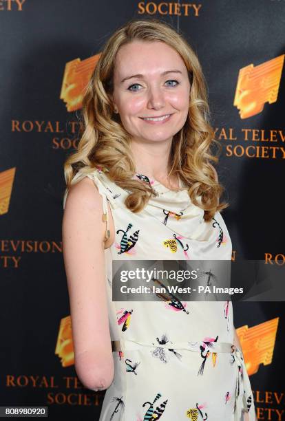 Cerrie Burnell arrives at the Royal Television Society Awards at the Grosvenor House Hotel in London.