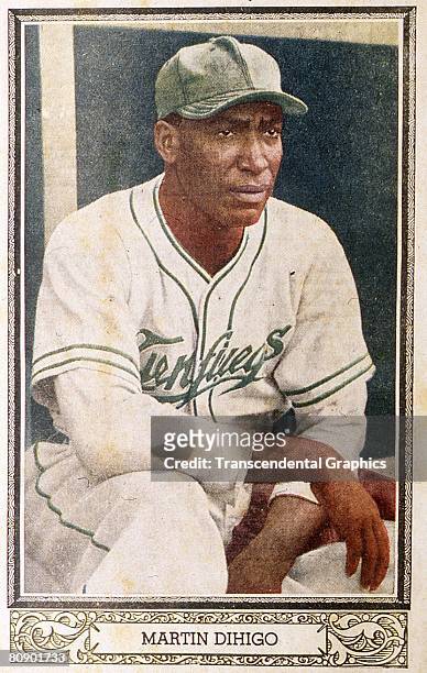 Color lithograph of Martfn Magdaleno Dihigo Llanos Cuban baseball great who palyed in baseball's Negro Leagues and Latin American leagues, Primarily...