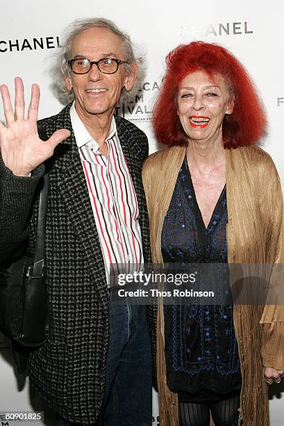 Artists Christo and Jeanne-Claude arrive at the Chanel Dinner held at the Greenwich Hotel during the 2008 Tribeca Film Festival on April 28, 2008 in...