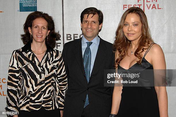 Arnella Talo, Francisco Talo, and actress Ornella Muti attend the premiere of "Toby Dammit" during the 2008 Tribeca Film Festival on April 28, 2008...