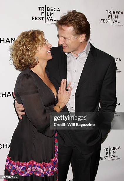 Actors Natasha Richardson and Liam Neeson attend the Chanel Tribeca Film Festival Dinner held at Ago at the Greenwich Hotel during the 2008 Tribeca...