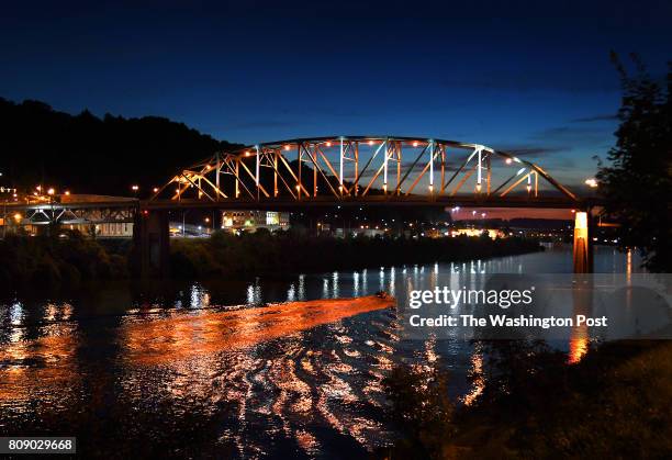 The South Side Bridge over the Kanawha River in Charleston is one of many bridges that connect the two side of the city separated by the river....