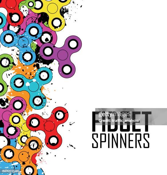 fidget spinners - fidget spinner stock illustrations