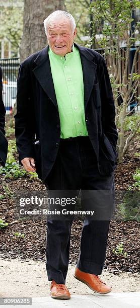 Architect Lord Rogers arrives at the official opening of the first branch outside Scotland of cancer care home Maggie's Centre on April 29, 2008 in...